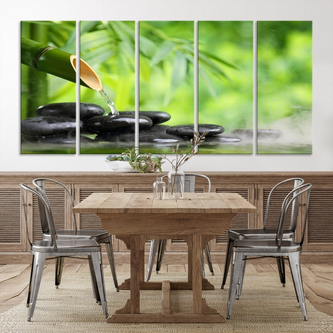 Bamboo Spiritual Japanese Wall Art Large Canvas Print Yoga Decor