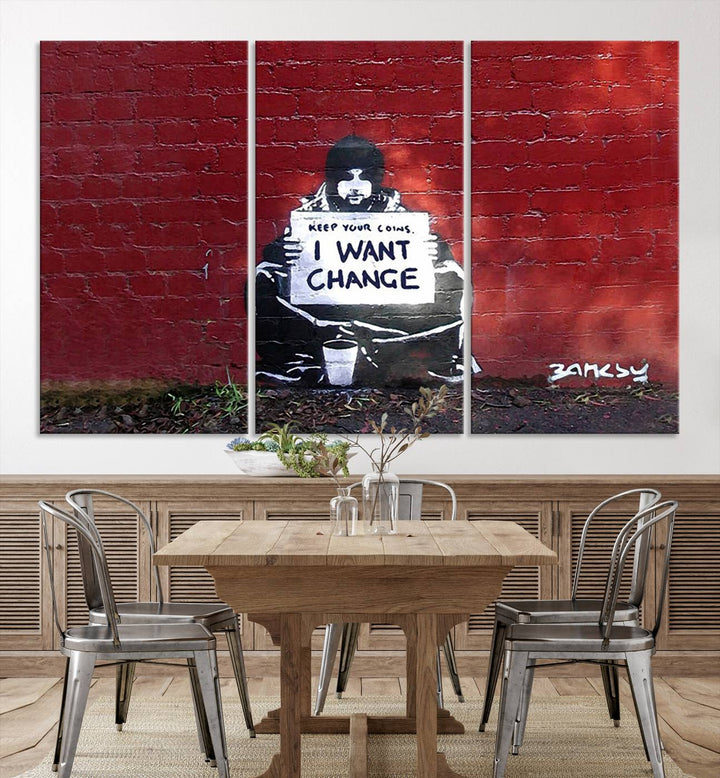 Banksy I Want to Change Graffiti Abstract Wall Art Canvas Print