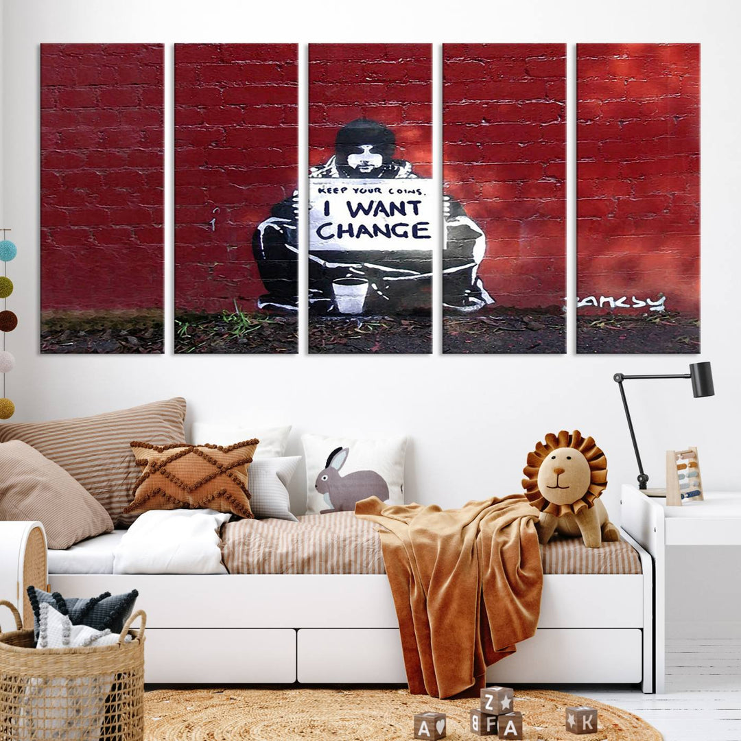 Banksy I Want to Change Graffiti Abstract Wall Art Canvas Print