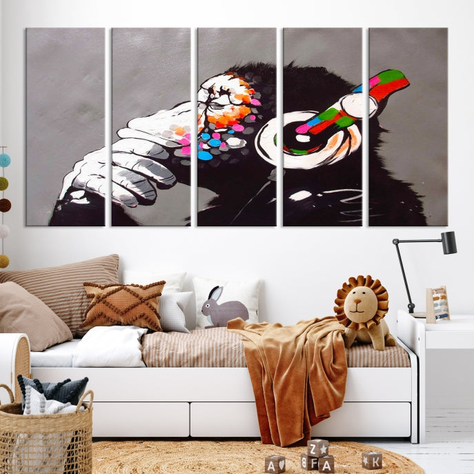 Banksy Wall Art Monkey Print Street Graffiti Large Canvas Art