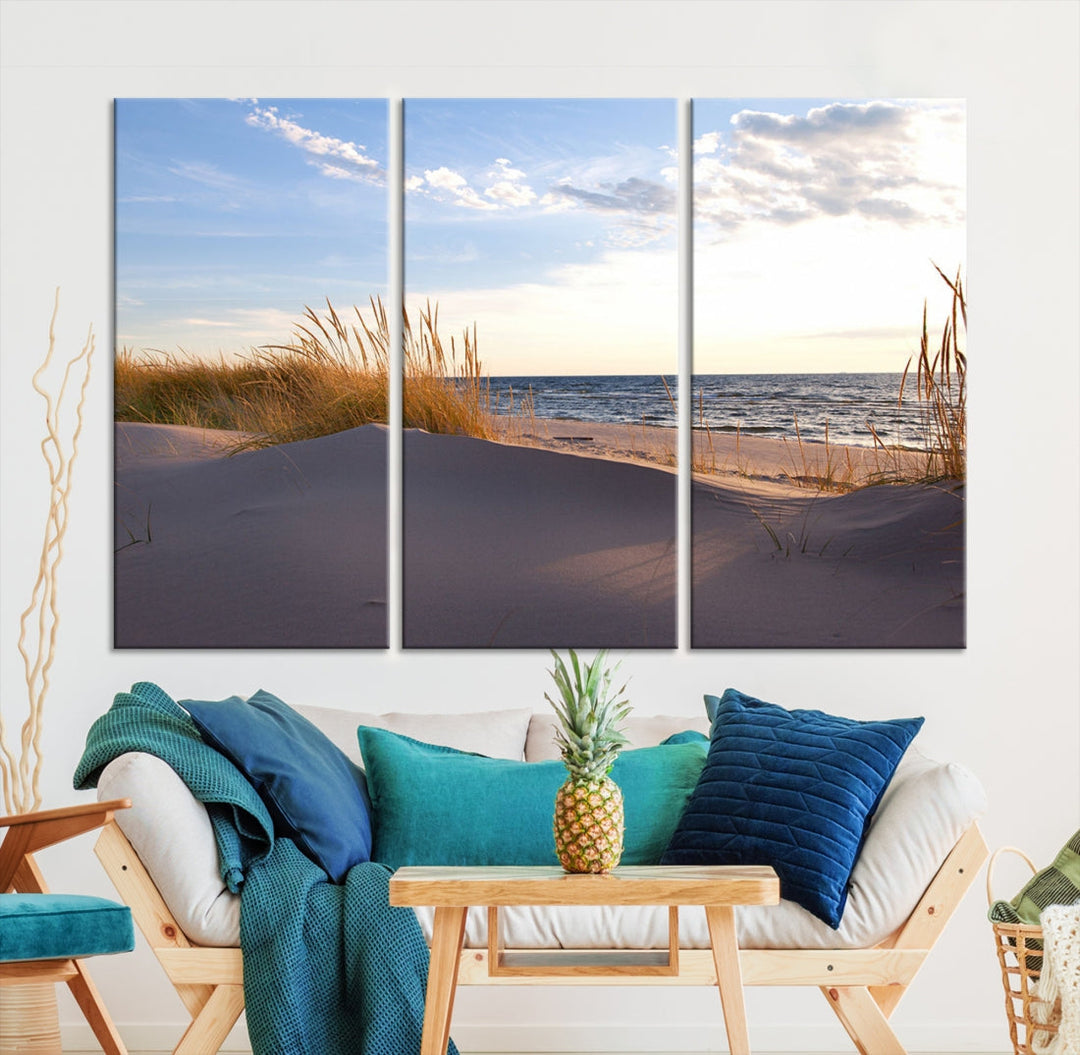 Beach Sand Ocean Wall Art Canvas Print Coastal Wall Decor