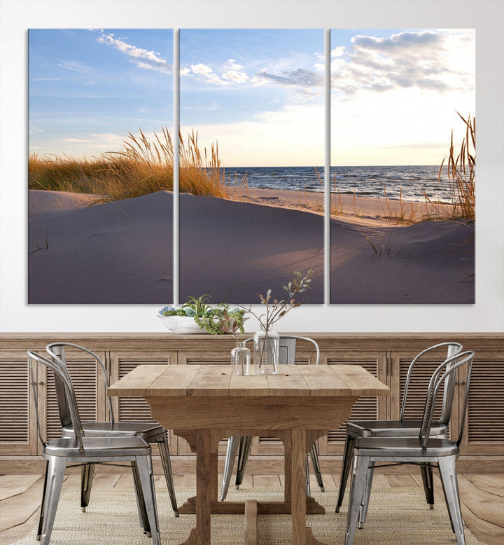 Beach Sand Ocean Wall Art Canvas Print Coastal Wall Decor