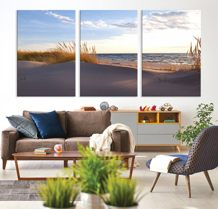 Beach Sand Ocean Wall Art Canvas Print Coastal Wall Decor