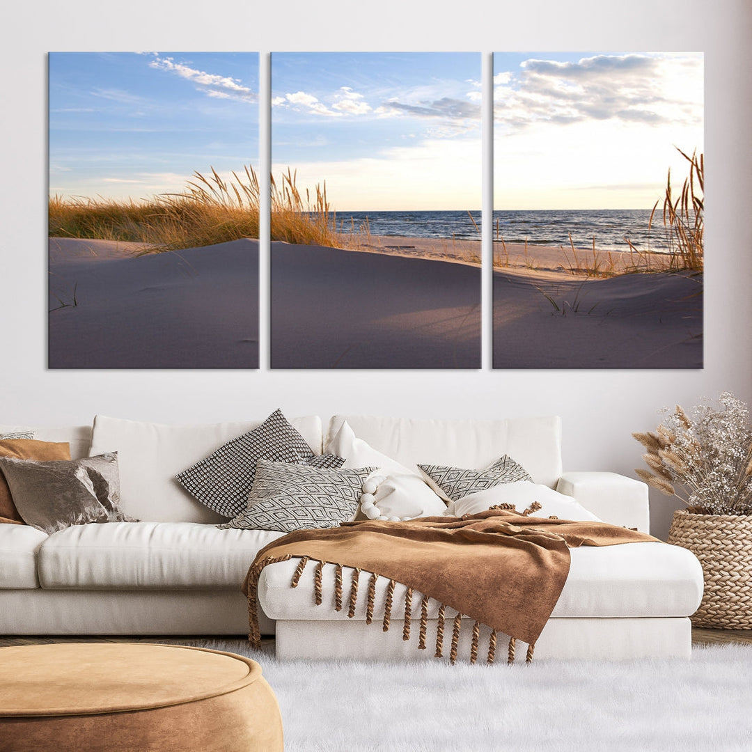 Beach Sand Ocean Wall Art Canvas Print Coastal Wall Decor