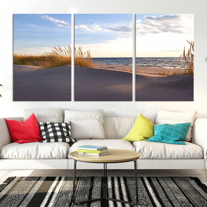 Beach Sand Ocean Wall Art Canvas Print Coastal Wall Decor