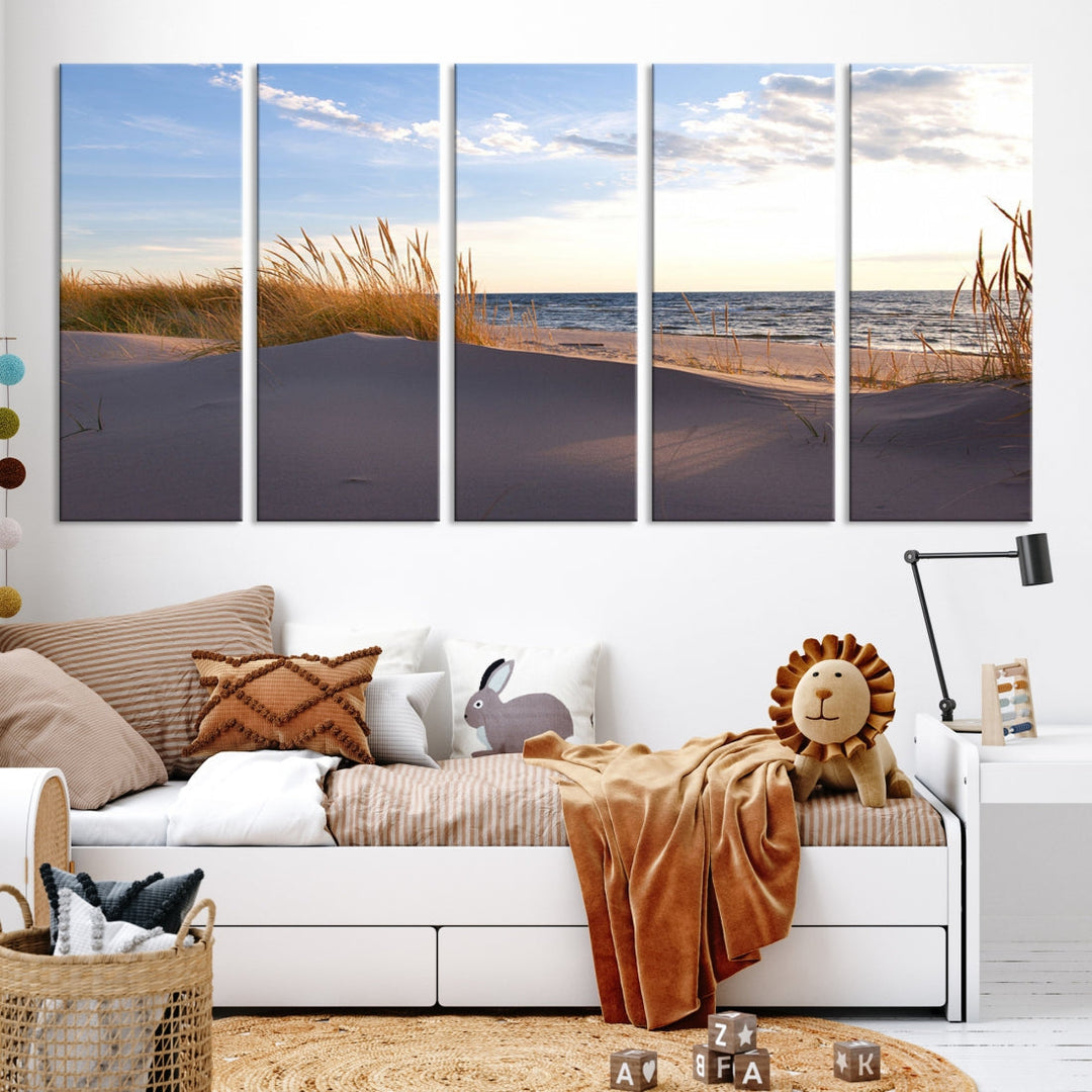 Beach Sand Ocean Wall Art Canvas Print Coastal Wall Decor