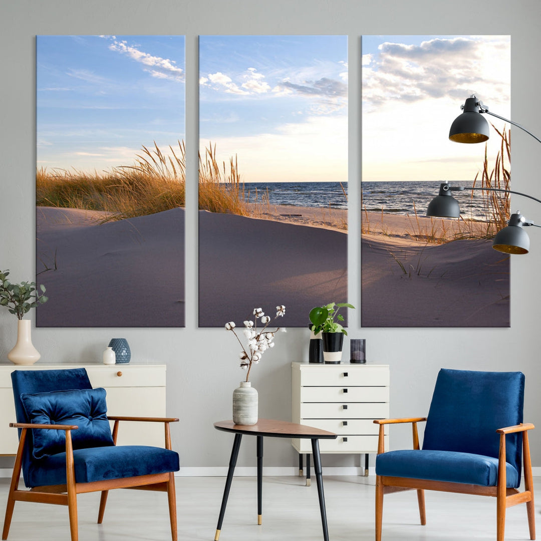 Beach Sand Ocean Wall Art Canvas Print Coastal Wall Decor