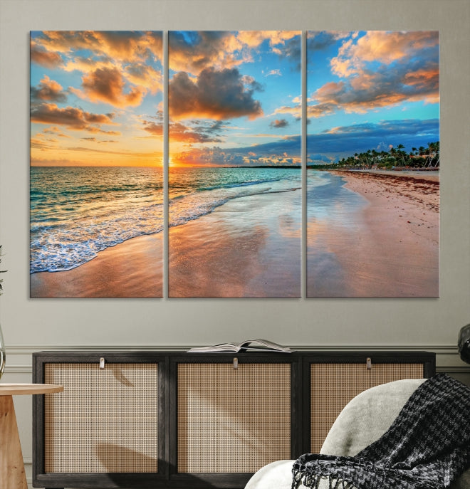 Hawaii Sunset Beach Wall Art Wall Art Canvas Print