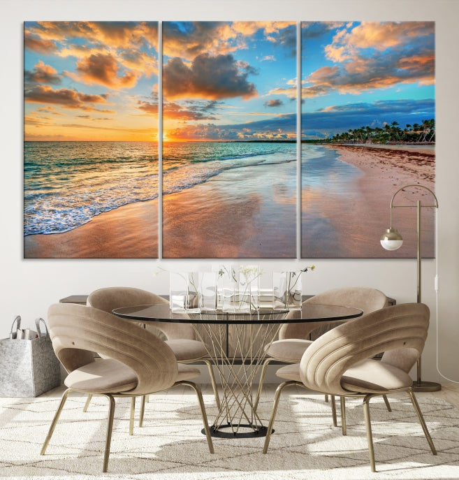 Hawaii Sunset Beach Wall Art Wall Art Canvas Print