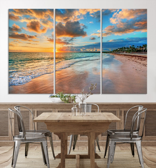 Hawaii Sunset Beach Wall Art Wall Art Canvas Print