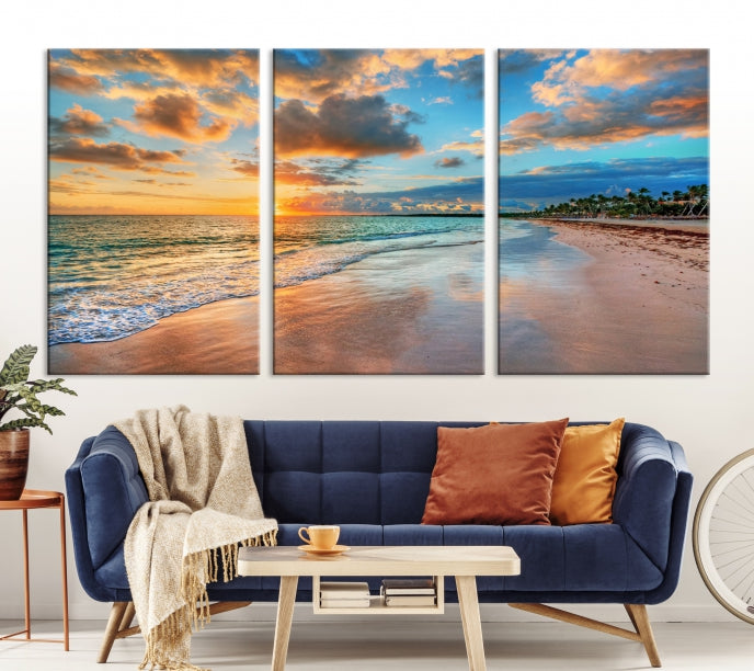 Hawaii Sunset Beach Wall Art Wall Art Canvas Print