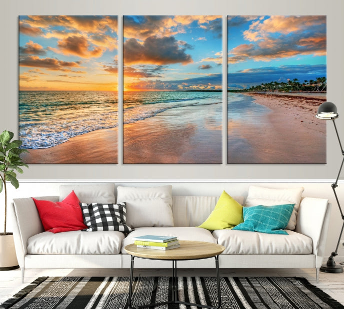 Hawaii Sunset Beach Wall Art Wall Art Canvas Print