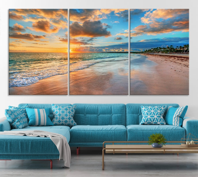 Hawaii Sunset Beach Wall Art Wall Art Canvas Print