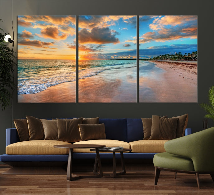 Hawaii Sunset Beach Wall Art Wall Art Canvas Print