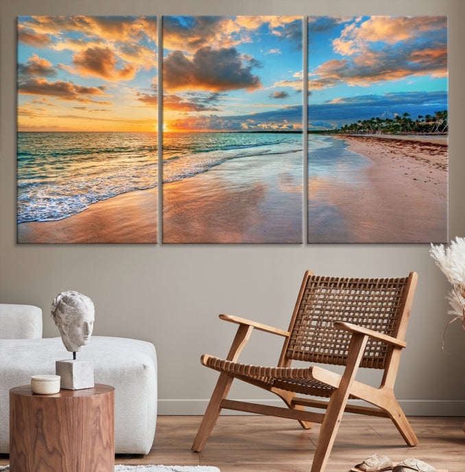 Hawaii Sunset Beach Wall Art Wall Art Canvas Print