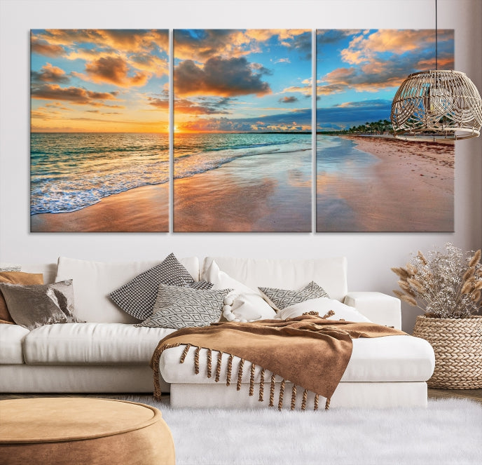 Hawaii Sunset Beach Wall Art Wall Art Canvas Print