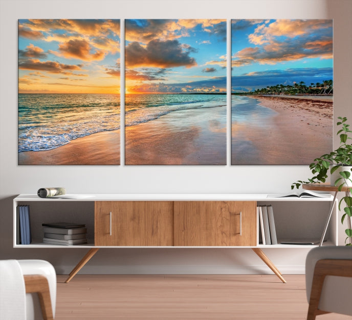 Hawaii Sunset Beach Wall Art Wall Art Canvas Print