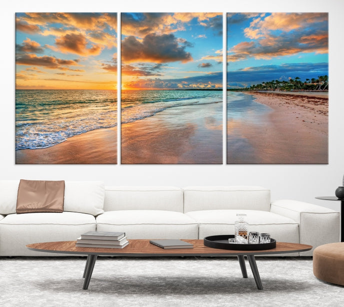 Hawaii Sunset Beach Wall Art Wall Art Canvas Print