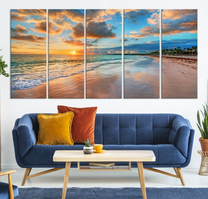 Hawaii Sunset Beach Wall Art Wall Art Canvas Print