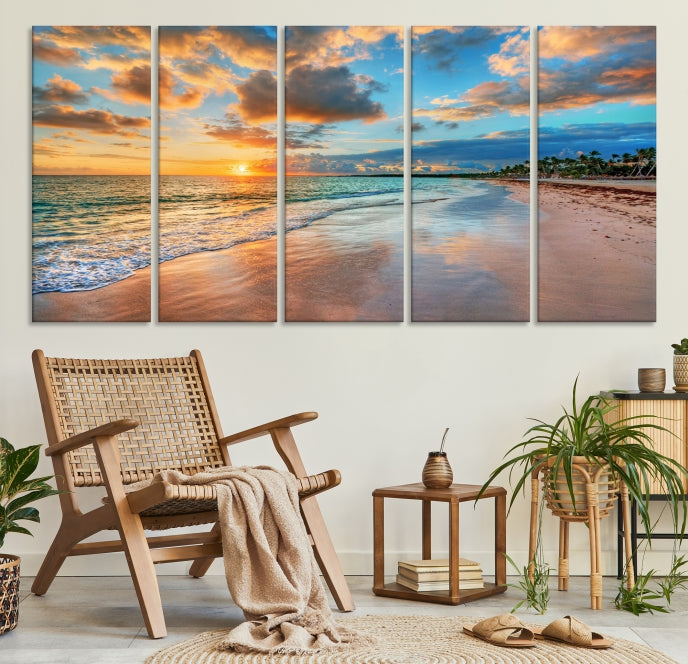 Hawaii Sunset Beach Wall Art Wall Art Canvas Print