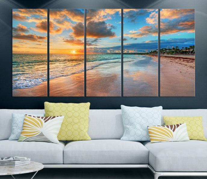 Hawaii Sunset Beach Wall Art Wall Art Canvas Print