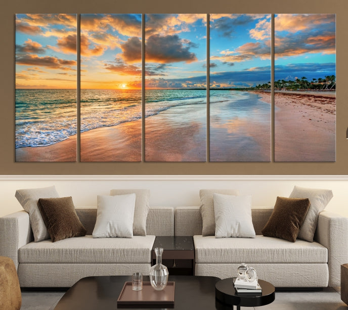 Hawaii Sunset Beach Wall Art Wall Art Canvas Print