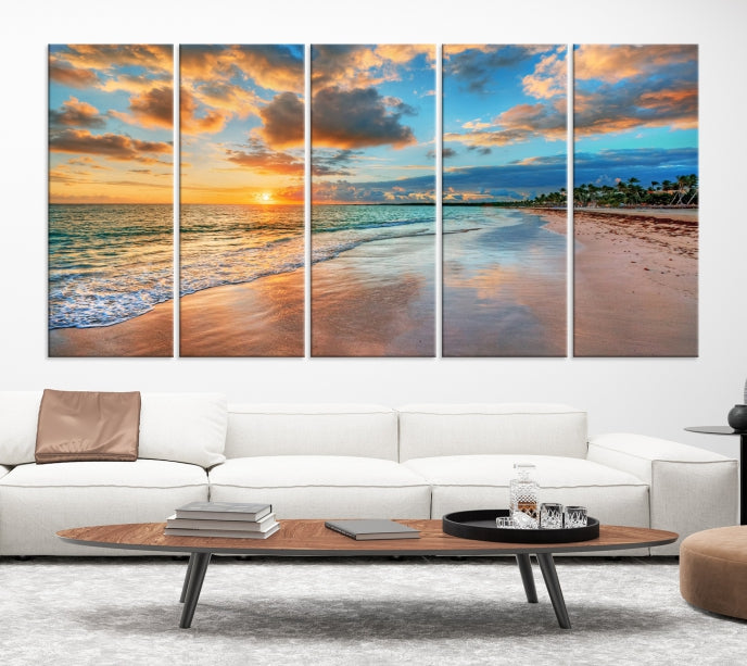 Hawaii Sunset Beach Wall Art Wall Art Canvas Print