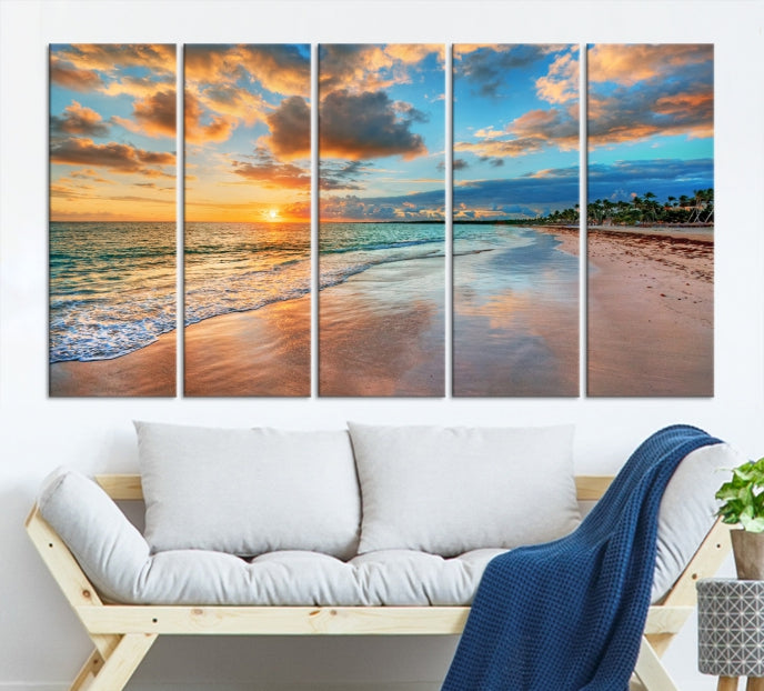 Hawaii Sunset Beach Wall Art Wall Art Canvas Print