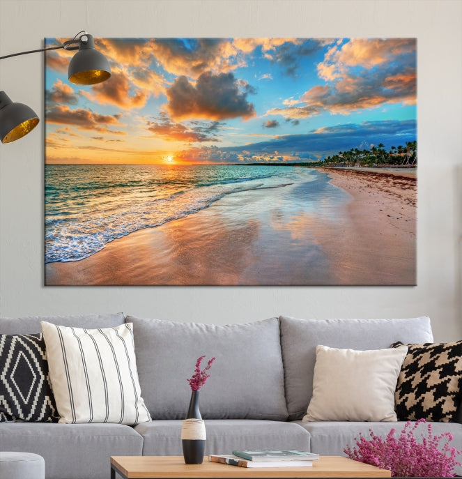 Hawaii Sunset Beach Wall Art Wall Art Canvas Print