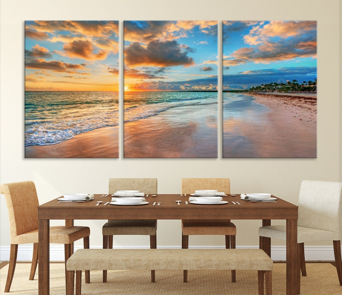 Hawaii Sunset Beach Wall Art Wall Art Canvas Print