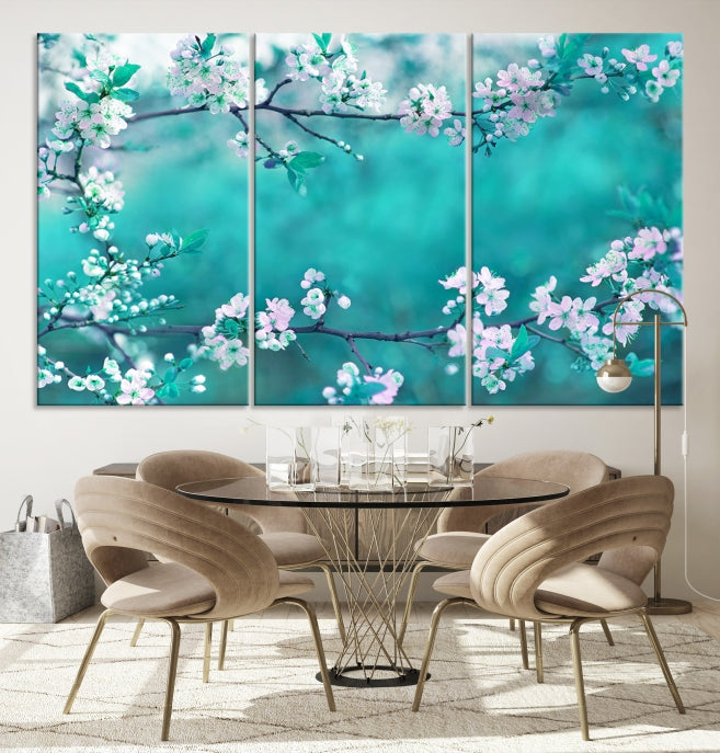 Beautiful Blossoming Cherry in Spring Large Wall Art Canvas Print Ready to Hang