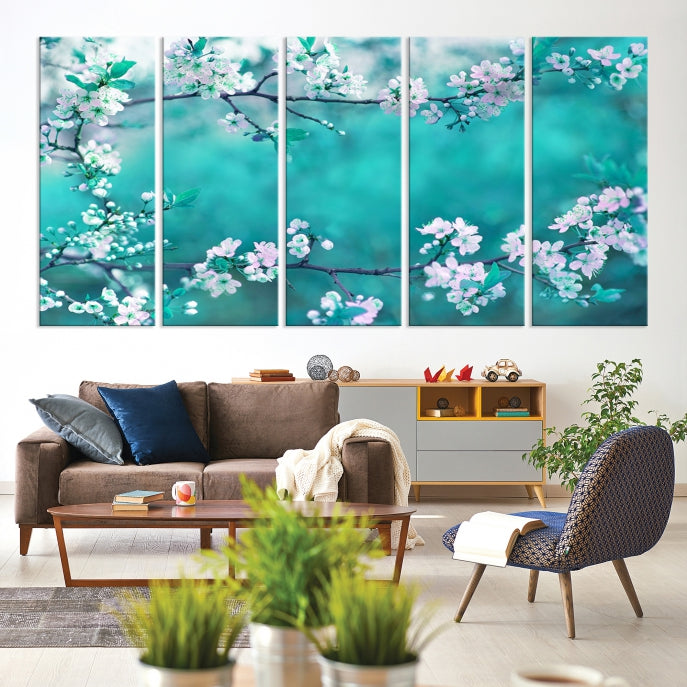 Beautiful Blossoming Cherry in Spring Large Wall Art Canvas Print Ready to Hang