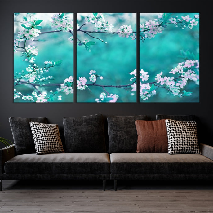 Beautiful Blossoming Cherry in Spring Large Wall Art Canvas Print Ready to Hang