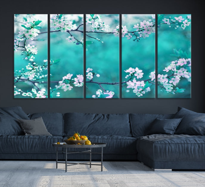 Beautiful Blossoming Cherry in Spring Large Wall Art Canvas Print Ready to Hang