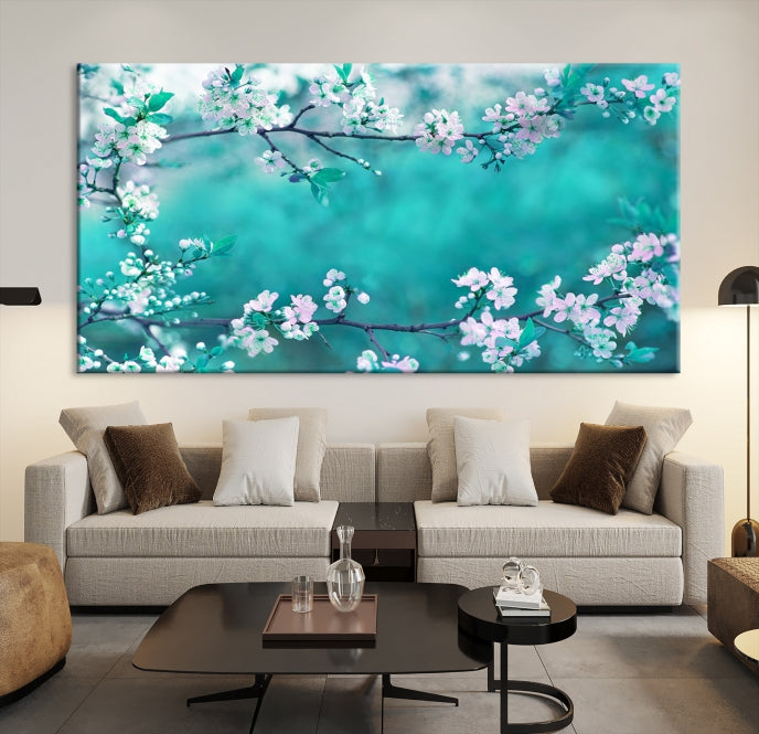 Beautiful Blossoming Cherry in Spring Large Wall Art Canvas Print Ready to Hang