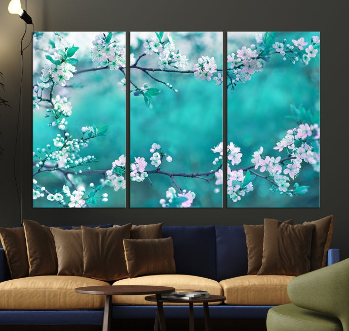 Beautiful Blossoming Cherry in Spring Large Wall Art Canvas Print Ready to Hang