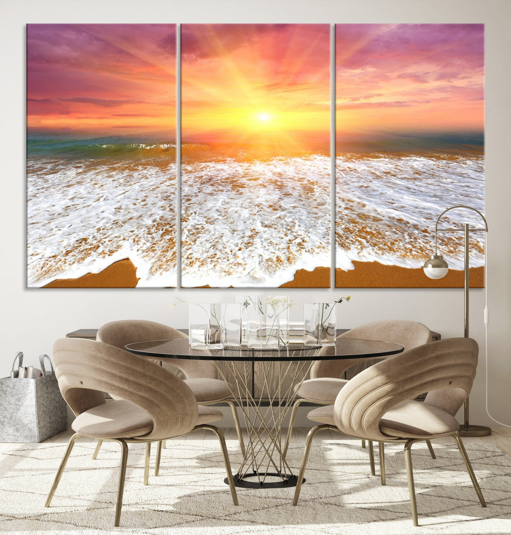 Beautiful Sunset Beach Wall Art Canvas Print