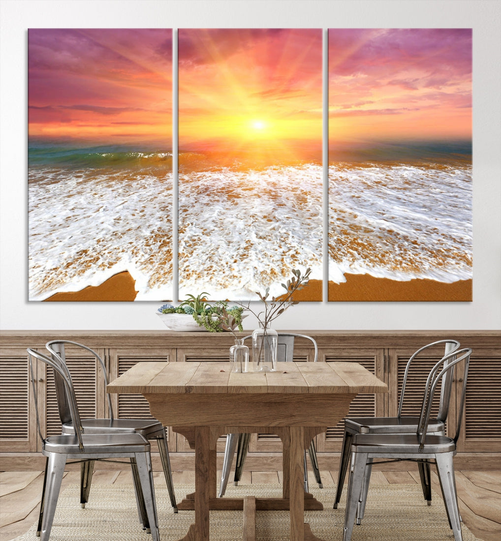 Beautiful Sunset Beach Wall Art Canvas Print