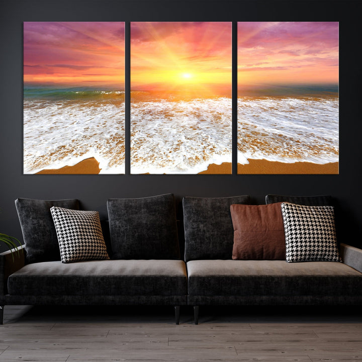 Beautiful Sunset Beach Wall Art Canvas Print