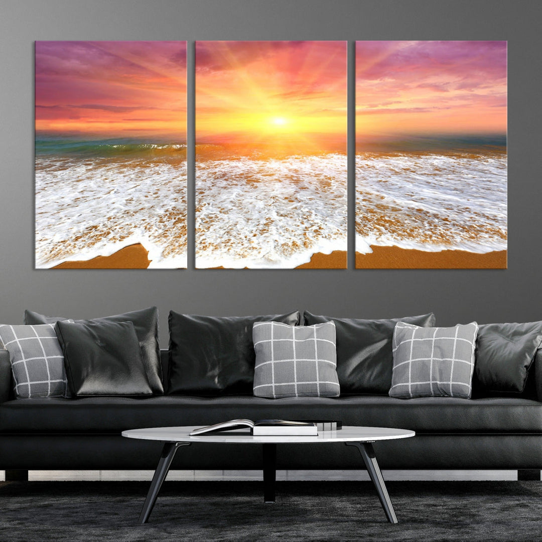 Beautiful Sunset Beach Wall Art Canvas Print