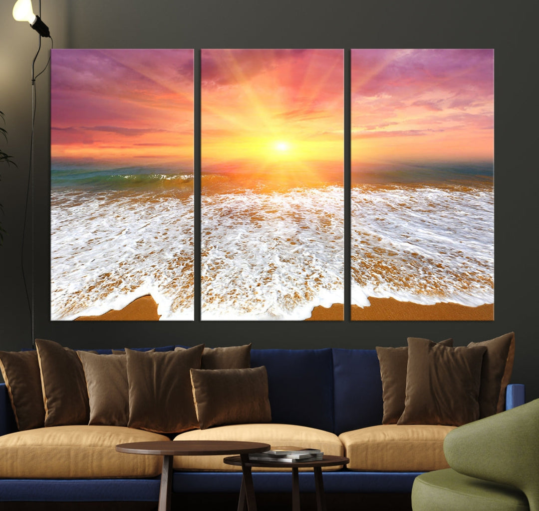 Beautiful Sunset Beach Wall Art Canvas Print