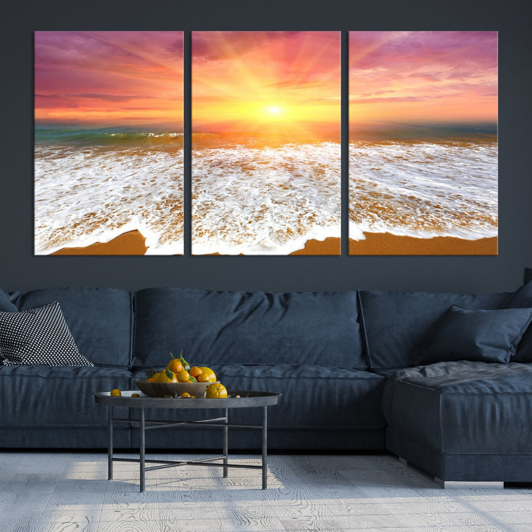 Beautiful Sunset Beach Wall Art Canvas Print