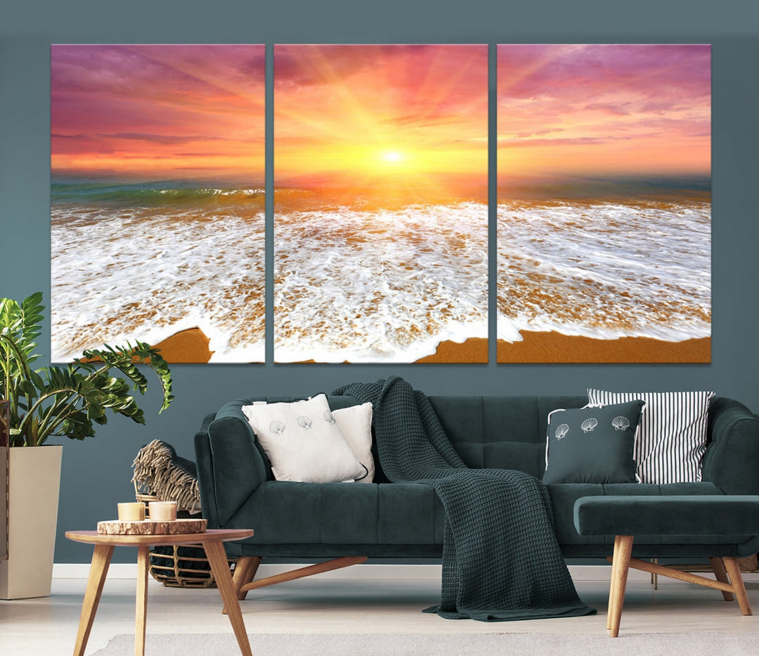 Beautiful Sunset Beach Wall Art Canvas Print