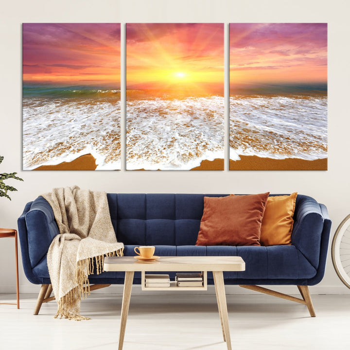 Beautiful Sunset Beach Wall Art Canvas Print