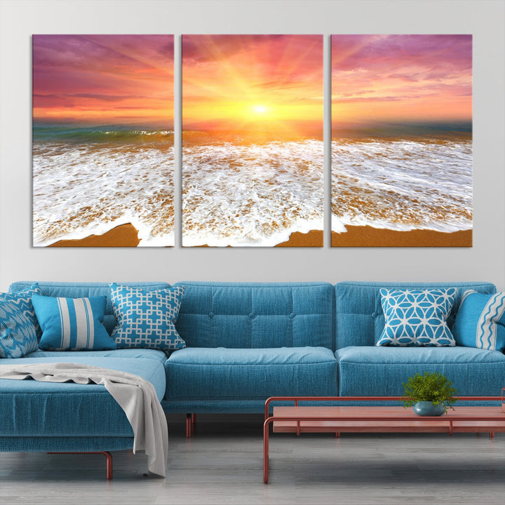 Beautiful Sunset Beach Wall Art Canvas Print