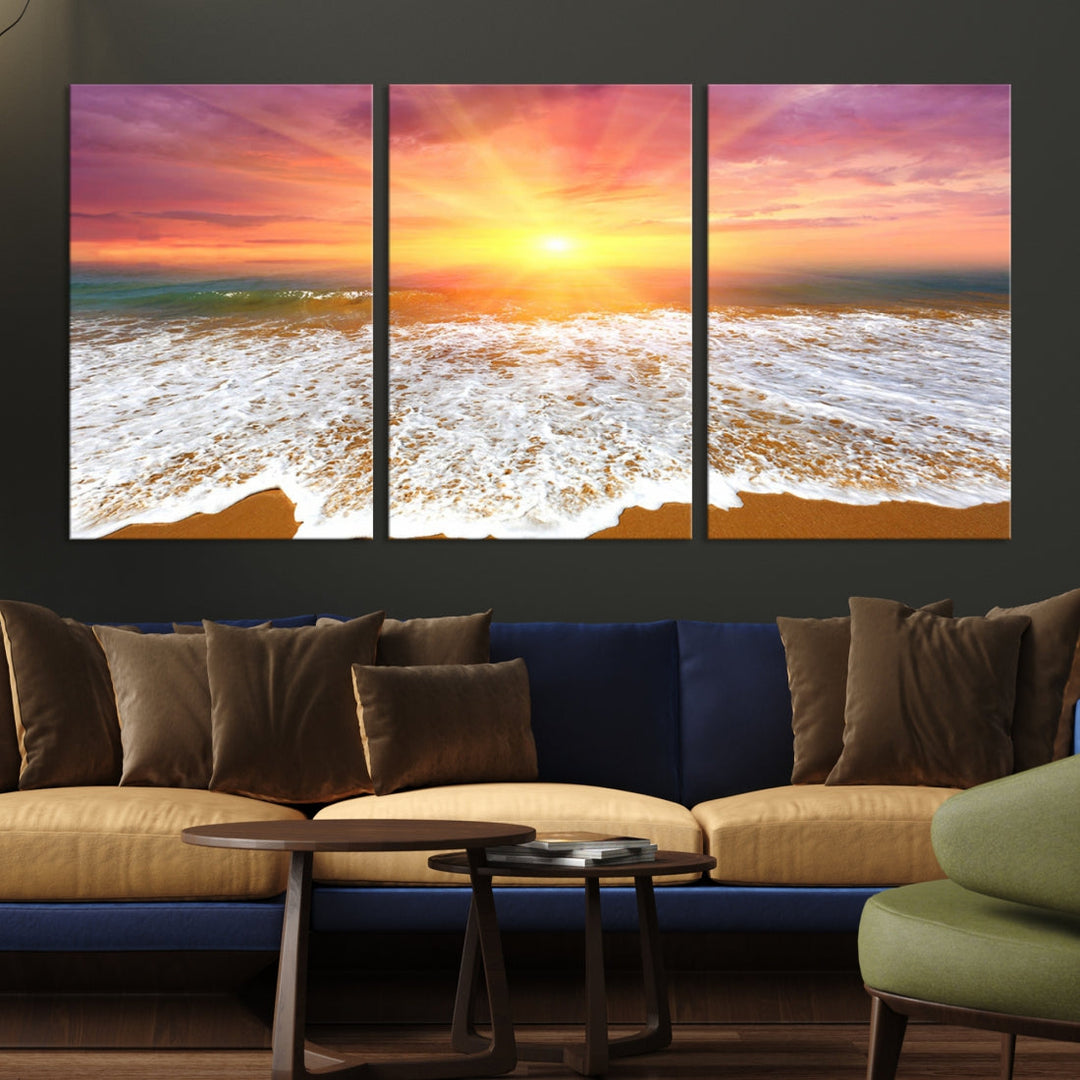 Beautiful Sunset Beach Wall Art Canvas Print