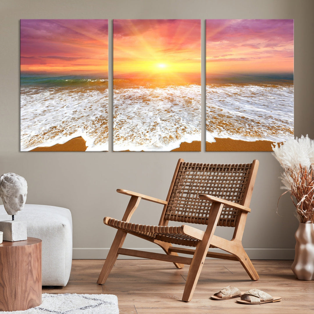 Beautiful Sunset Beach Wall Art Canvas Print