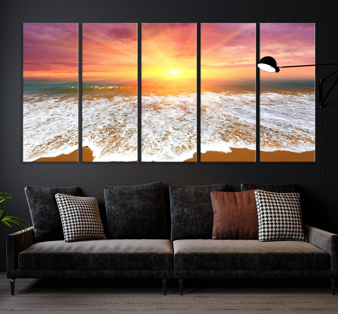 Beautiful Sunset Beach Wall Art Canvas Print