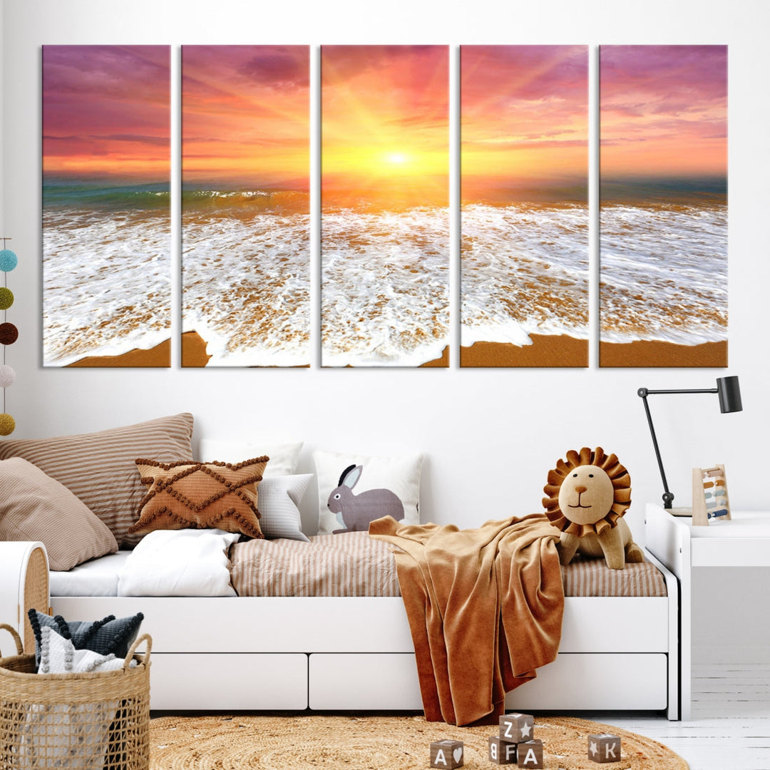 Beautiful Sunset Beach Wall Art Canvas Print