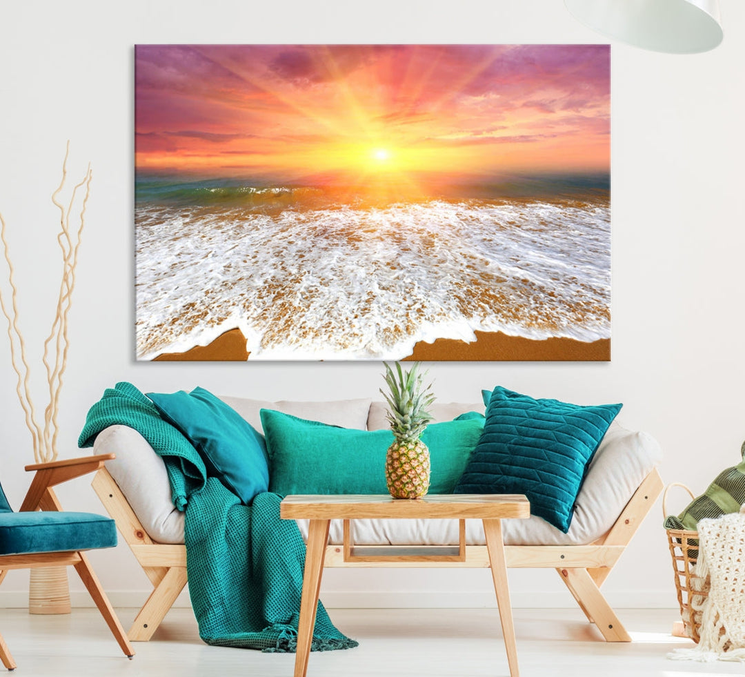 Beautiful Sunset Beach Wall Art Canvas Print